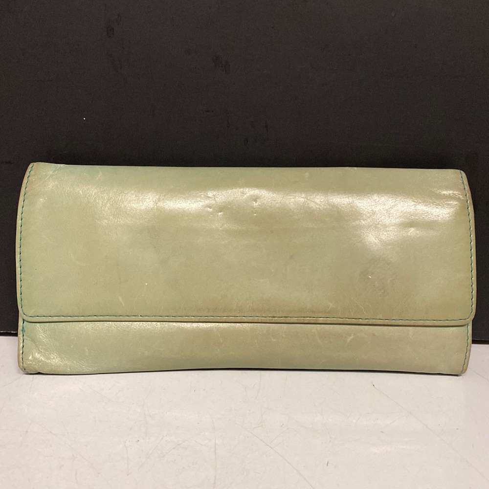 HOBO Trifold Leather Two Tone Snap Close Wallet